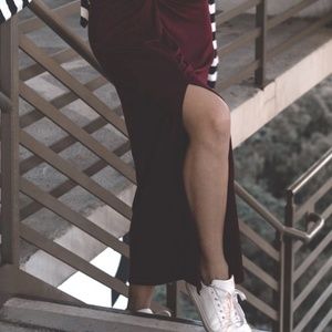 Maxi-Skirt w/side slit/Raisin Color Size Large- Women by Hippie Chic